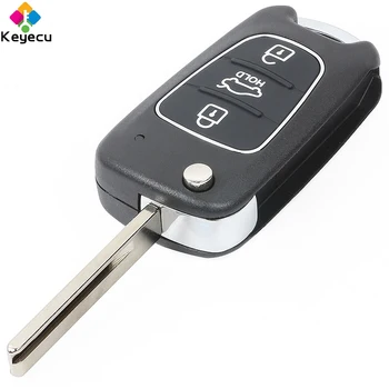 KEYECU флип сгъваем ключ за дистанционно управление на автомобил с 3 бутона 433 Mhz ID46 PCF7936 чип-ключодържател за Hyundai Accent 2011 2012 2013