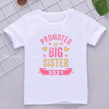 Kids Baby Girl Clothes BIG SISTER Print Short Sleeve-T-тениски Summer New Kids Girl Върховете мека детски дрехи