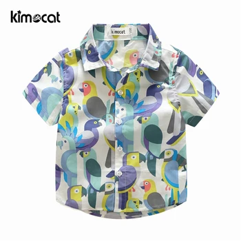 Kimocat Summer Kids Boys Set 2pcs Shirt+Pants Baby Boys Suite New Fashion Gentleman Short Sleeve Birds Printing Animal Сладко Sets