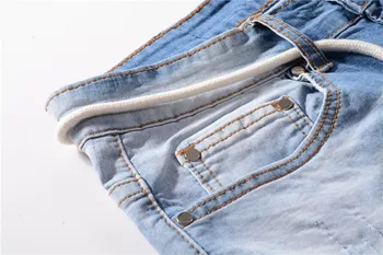 KIMSERE мъжки Hi Street Destroyed Дънки панталони с дупки дизайнерски скъсани дънкови панталони High Stretch Washed Blue Streetwear