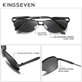 KINGSEVEN 2019 New Design Pilot слънчеви очила мъжете реколта поляризирани слънчеви очила, аксесоари за очила мъжки слънчеви очила за мъже Custom