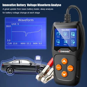 KONNWEI KW600 Car Battery Tester 12V 100 to 2000CCA 12 Volts Ac Tools for the Car Quick Cranking Charging Diagnostic