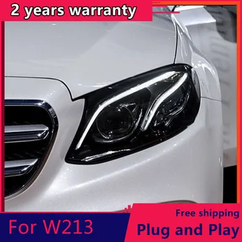 KOWELL Car Styling For Benz W213 LED Far for E200 260 280 3002017 2018 2019 фарове всички led светлини DRL Bi-LED обектив