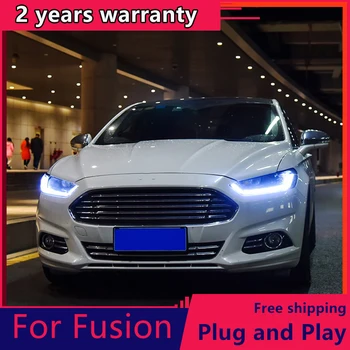 KOWELL Car Styling For Ford Mondeo 2013-LED Far for Mondeo Head Lamp LED Daytime Running Light LED DRL Bi-Xenon HID