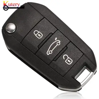 Kutery Folding Remote Car Key For Peugeot 508 For Citroen C4I ID46 Чип 433MHz With Uncut Blade HU83/VA2 Blank
