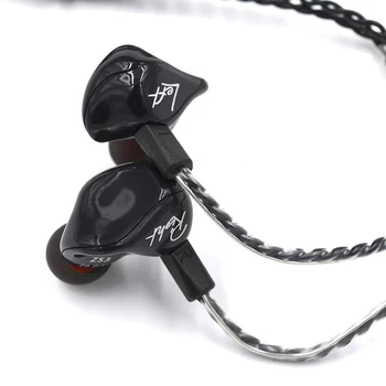 KZ ZS3 ергономични подвижни кабел слушалки в ушите Аудиомониторы шумоизолация HiFi музика спортни слушалки с микрофон es