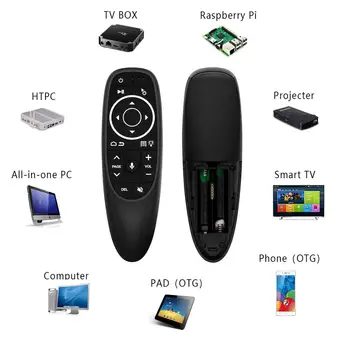 L8star G10S Voice Pro Air Mouse жироскоп осветление RC IR Обучение 2.4 G безжично дистанционно управление за Android tv box HK1 H96 Max