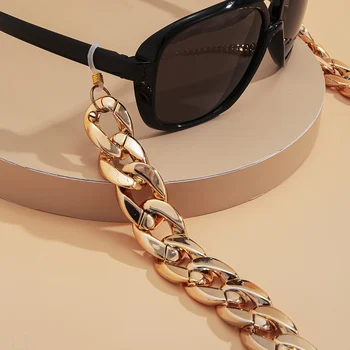 Lacteo steampunk CCB верига украси шията за жени и мъже 2021 модерен мода Голям кръст слънчеви очила верига бижута подаръци
