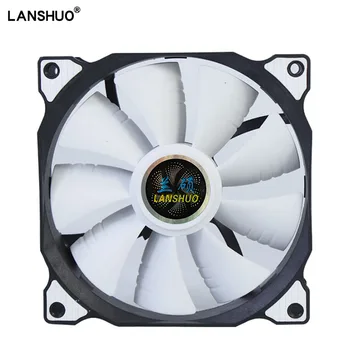 LANSHUO PWM 4 Pin120mm Computer Case Fan 12CM Silent Fan CPU Cooling RGB Quiet, PC Cooler Fan Case фенове 12V DC регулира скоростта на вентилатора