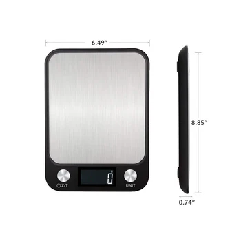 LCD дисплей 10 кг 5 кг/1 г многофункционални цифрови хранителни кухненски везни от неръждаема стомана с тегло на хранителни Везни кухненски инструменти баланс