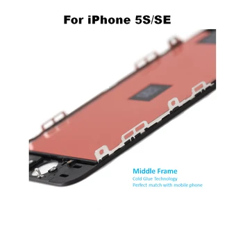 LCD дисплей за iPhone 5/5S/SE No Dead Pixel+закалено стъкло+инструмент+TPU case aaa++++