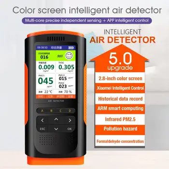 LCD цифров мониторинг на качеството на въздуха портативен дисплей детектор на формалдехид газоанализатор Mini TVOC HCHO ФПЧ2. 5 м