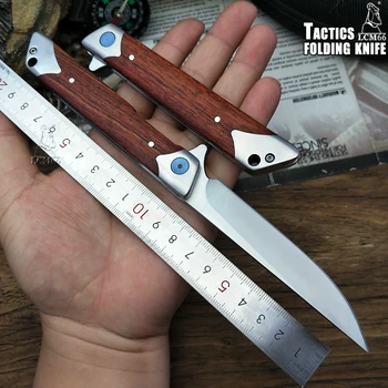 LCM 66 от висок клас сгъваем нож бързо разкриваща нож джобно ножче ловен нож, дръжка от палисандрово дърво с преносими инструменти плодов ножа