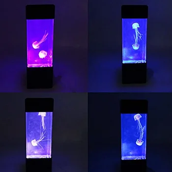 Led Jellyfish Tank Night Light Color Changing Table Lamp Aquarium Electric Mood Lava Lamp For Kids Детски Подарък Home Room Decor