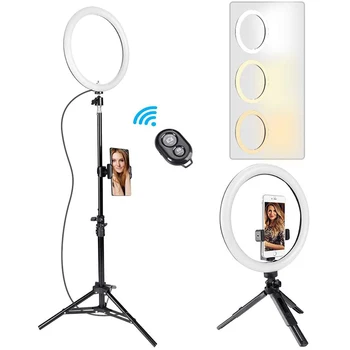 LED Light Ring USB Dimmable Photography Lighting Selfie Lamp With Stripod For Youtube Tiktok Makeup Video Live Photo Studio