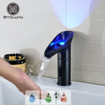 Led баня с кухненски смесител температурен сензор за управление на смесителни батерии за тоалетна мивка масло се втрива бронз завърши