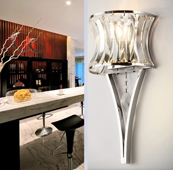 Led Кристални, с монтиран на стената лампа, стенни лампи luminaria домашно осветление на хола Модерен стенен лампа лампа за баня