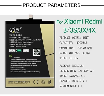 LEHEHE BM35 BM45 BM46 BM47 BM49 батерия за Mi4C Redmi Note2 Redmi Note3 Redmi 3 3S 4X XiaoMi Max батерии безплатни инструменти подаръци