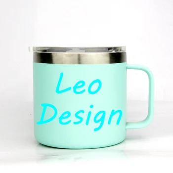 Leo design 14oz кафеена чаша с двойна стена чаша от неръждаема стомана чаша от бутилка вода автомобили чаша