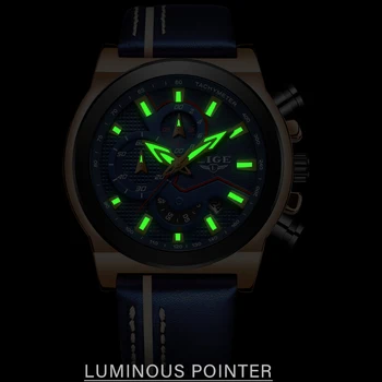 LIGE Класически мъжки часовници най-добрата марка на луксозни военни спортни часовници мъжки кожени водоустойчив часовник Кварцов часовник Relogio Masculino