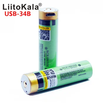 LiitoKala New USB 18650 Батерия 3.7 V 18650 3400 mAh Li-ion USB-Rechargeable Battery with LED indicator DC charging