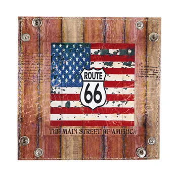 LINKWELL майката път route 66 Съединените Щати на САЩ национален флаг изкуствена кожа камериер монета ключодържател тава за сервиране