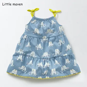 Little maven 2019 new summer baby girls brand dress kids памук aimal star print сарафан без ръкави