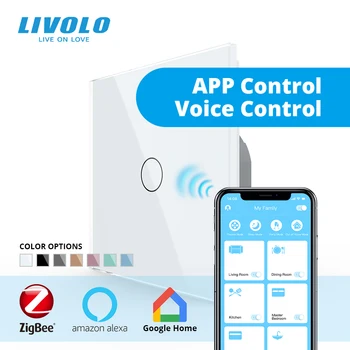 Livolo ZigBee smart home wifi switch безжична интелигентна автоматизация на 1Way APP Control, работи с google home, aleax,echo