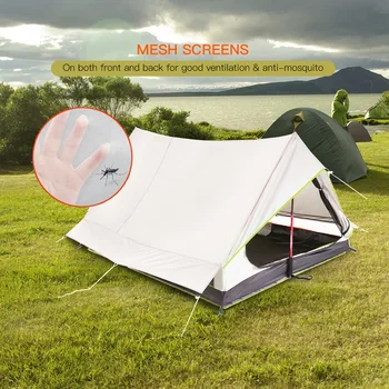 Lixada ultralight 2-ма души двойна врата на окото палатка подслон идеален за къмпинг, раници и чрез-походи, палатки, открит къмпинг