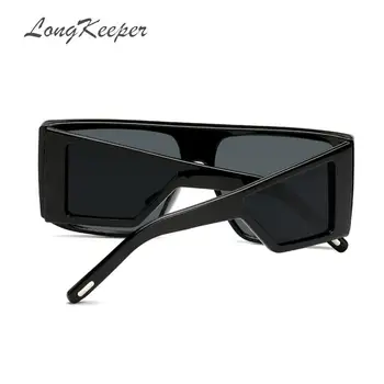 LongKeeper големи парни машини слънчеви очила Мъже, Жени модни слънчеви очила с квадратно огледало шофиране Oculos Gafas de sol feminino UV400