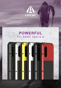 Love Мей 360 Full Body Защитен Водоустойчив Калъф За Sony Xperia 5 Противоударная Алуминиева Метална Делото За Sony Xperia 5 Cases