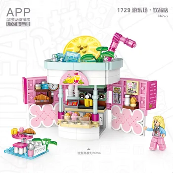 LOZ Blocks Amusement Park Building Bricks Drink Shop Model Хамбургер Store Toys For Children juguetes Girls Gifts 1729-1730