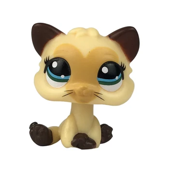 LPS CAT LPSCB Custom-Made Baby with Old Pet Shop Toys Standing Short Hair Cat #3573 Yellow Сърце Face Kitty