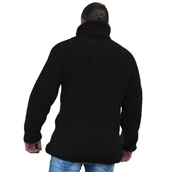 Lugentolo Поло Мъжки Пуловер Плюс Размера На Зимна Мода Топло Пълен Ръкав Свободни Пуловери Вязаный Мъжки Пуловер