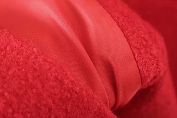 LUNDUNSHIJIA 2017 зимни дамски палта,Национален вятър бродерия женски вълнени якета и сака червени палта Кашемировое палто Femme