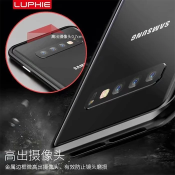 Luphie Luxury Ultra Thin aluminum Bumper Case for Samsung Galaxy S10 & S10e + S10 Plus Case + 2 филм (1 предна +1 задна)