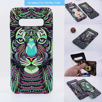 LUXO Forest King Aztec животни лица Лъв, Вълк Бухал Pattern мек TPU калъф за телефон Samsung Galaxy S10 S10 S10e Plus