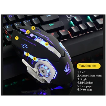M. uruoi Wired Gaming Mouse 6 Button 4000 DPI LED Optical USB Computer Mouse Click Gamer Mice Game Mouse Silent Mause For PC