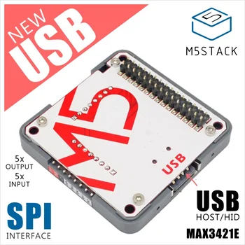 M5Stack New USB Module USB HOST/HID with MAX3421E SPI Интерфейс Output*5 Input*5 е съвместим с Штабелируемым комплект M5Stack ESP32