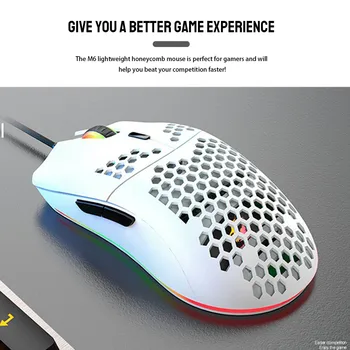M6 Gaming Mouse 12000DPI проводна USB компютърна мишка easy led светлини Desktop Аксесоар за Windows 7/8/10 / MAC iOS