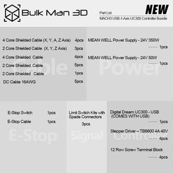 MACH3 USB 4-Axis UC300 Controller Bundle for WorkBee CNC гравировально-фреза Desktop САМ Lead CNC Mill