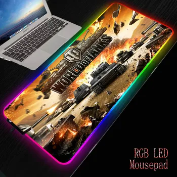 Mairuige САМ World of Tanks RGB мек голяма игри подложка за мишка Led разширено подложка за мишка нескользящая гумена основа компютърна клавиатура мат