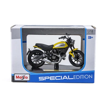 Maisto 1:18 Модели На Ducati Мотоциклет Scrambler Yellow Diecast Moto Miniature Race Toy For Gift Collection
