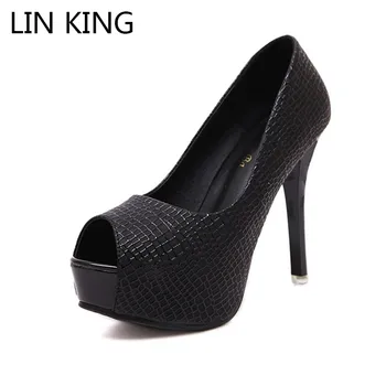 MARK KING Sexy Women Pumps Thin High Heel Shoes Solid Shallow Patform Shoes Slip On Ladies Wedding Party Shoes обувки за нощен клуб