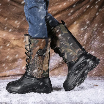 MARSON мъжете снегоходки зима плюс кадифе удебеляване на топлинна обувки памук плюшени се затопли открит ботуши голям размер 40-46 Мъжки обувки