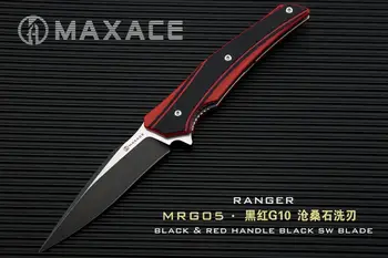 MAXACE Ranger сгъваем нож, джобен нож ASSAB XW-42 стомана черно титановое покритие на острието