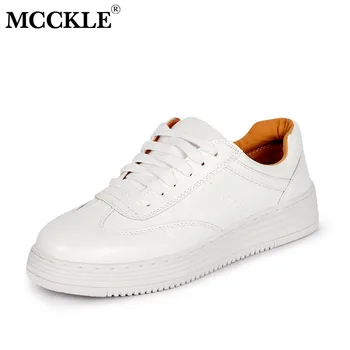 MCCKLE дамски маратонки Бяло вулканизированная обувки от изкуствена кожа стягам Feminino Zapatos De Mujer платформа Дамски Ежедневни плюс размер 34-43