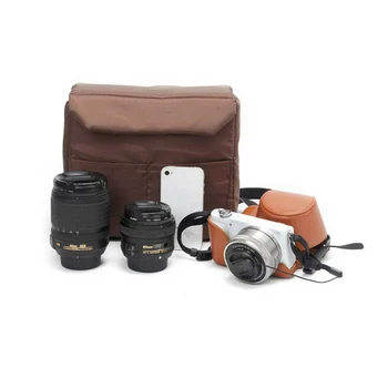 MCO Camera Bag with Photo Pouch Vintage Платно DSLR SLR наплечная чанта-Vintage Messenger Comfort Camera Bag Sony, Nikon, Canon