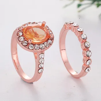 MDNEN диамантен годежен пръстен CZ овално розово злато безкрайност пръстени за жени кубичен цирконий бижута, модни аксесоари подаръци