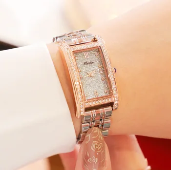MEIBIN квадратни ръчни часовници за дами дамски Ръчни часовници 2020 неръждаема стомана с високо качество Япония Movt розово злато диамант луксозен подарък